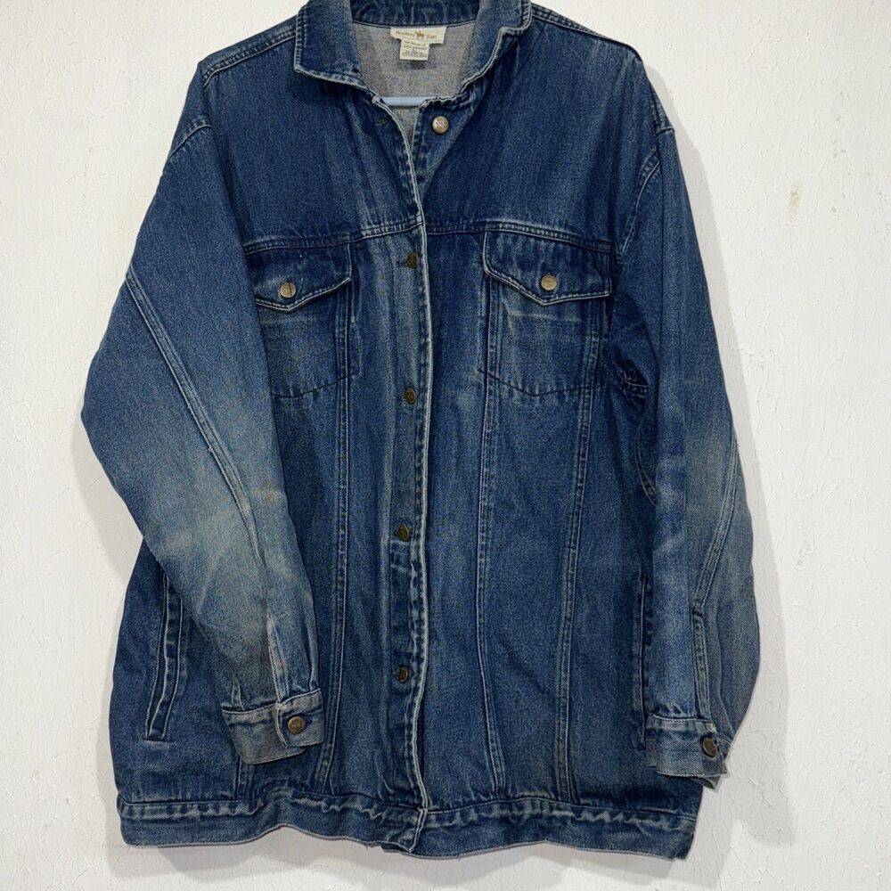 Vintage Hunters Run Chore Jean Jacket Denim Trucker Barn Work Women’s Size Large